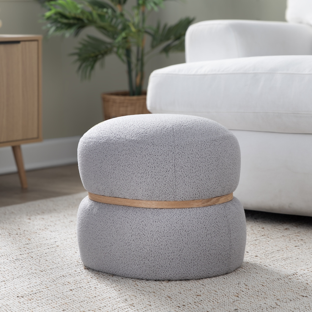 Dreim Gray Ottoman - Thumbnail - Image 3