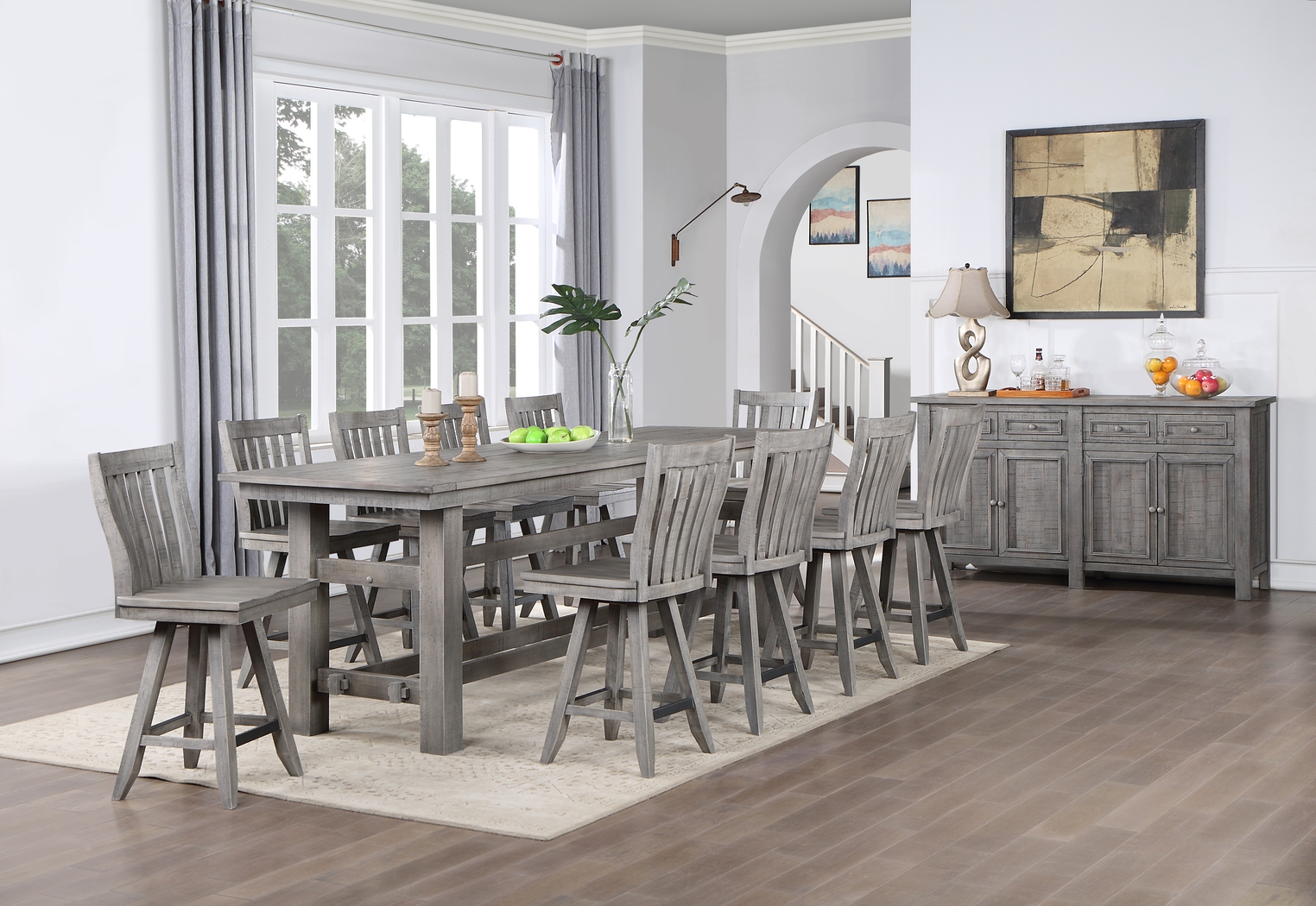Drenning Gray Counter Height Dining Table - Thumbnail - Image 5