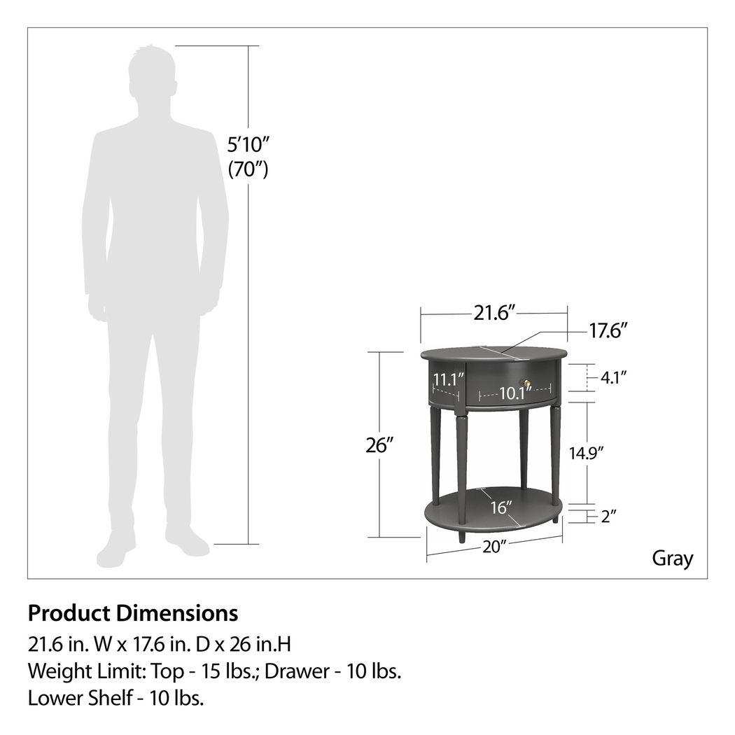 Drever Gray End Table - Thumbnail - Image 3