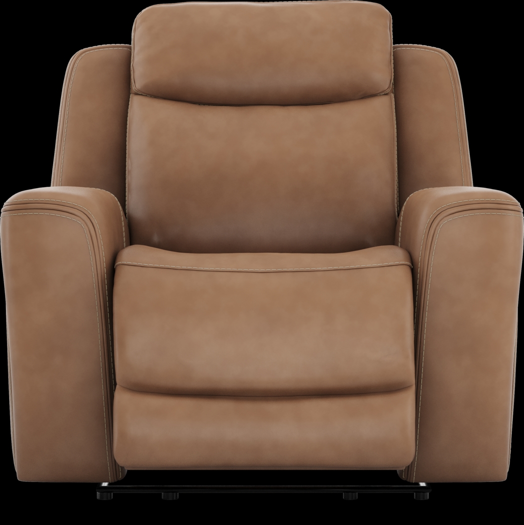 Davidson Caramel Leather Dual Power Recliner - Thumbnail - Image 2