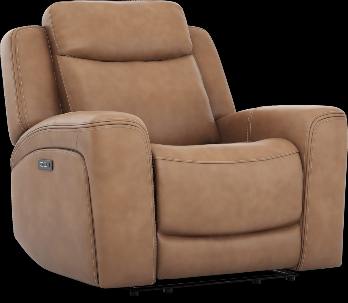 Davidson Caramel Leather Dual Power Recliner - Thumbnail - Image 4