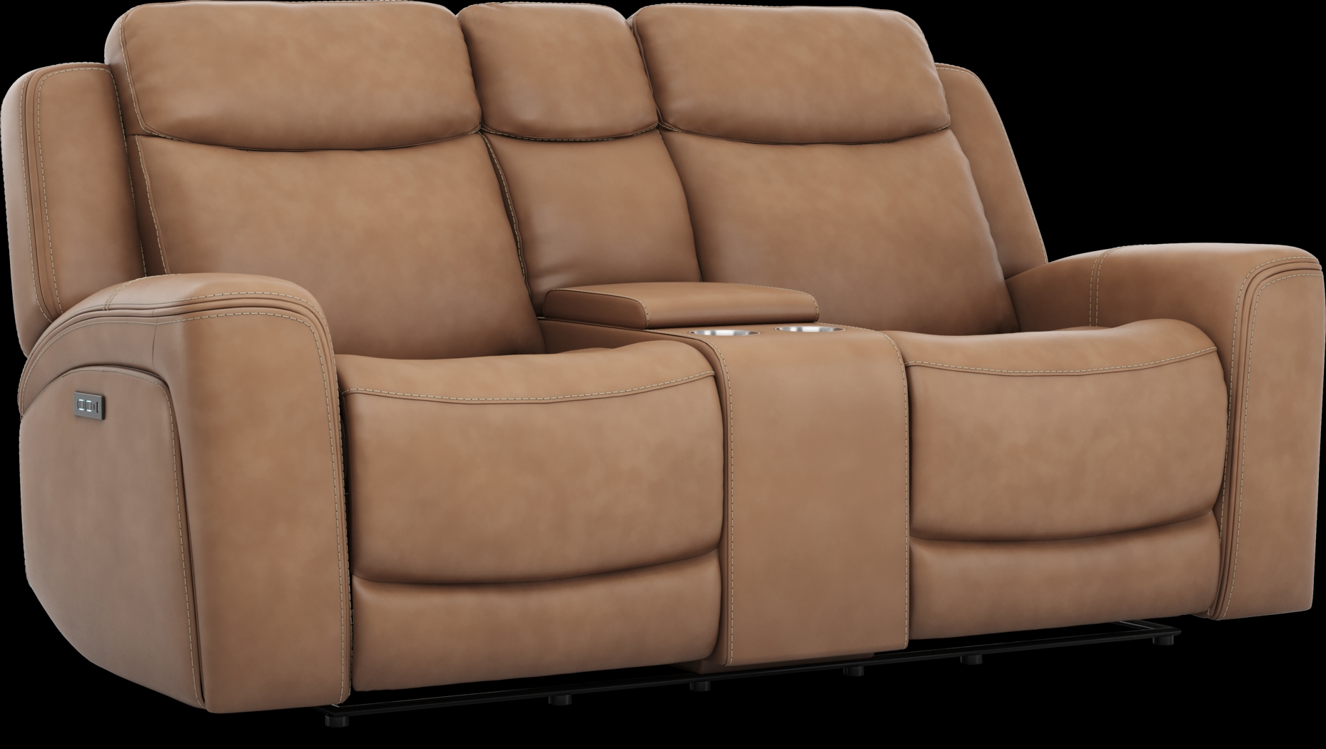 Davidson Caramel Leather 7 Pc Dual Power Reclining Living Room - Thumbnail - Image 14