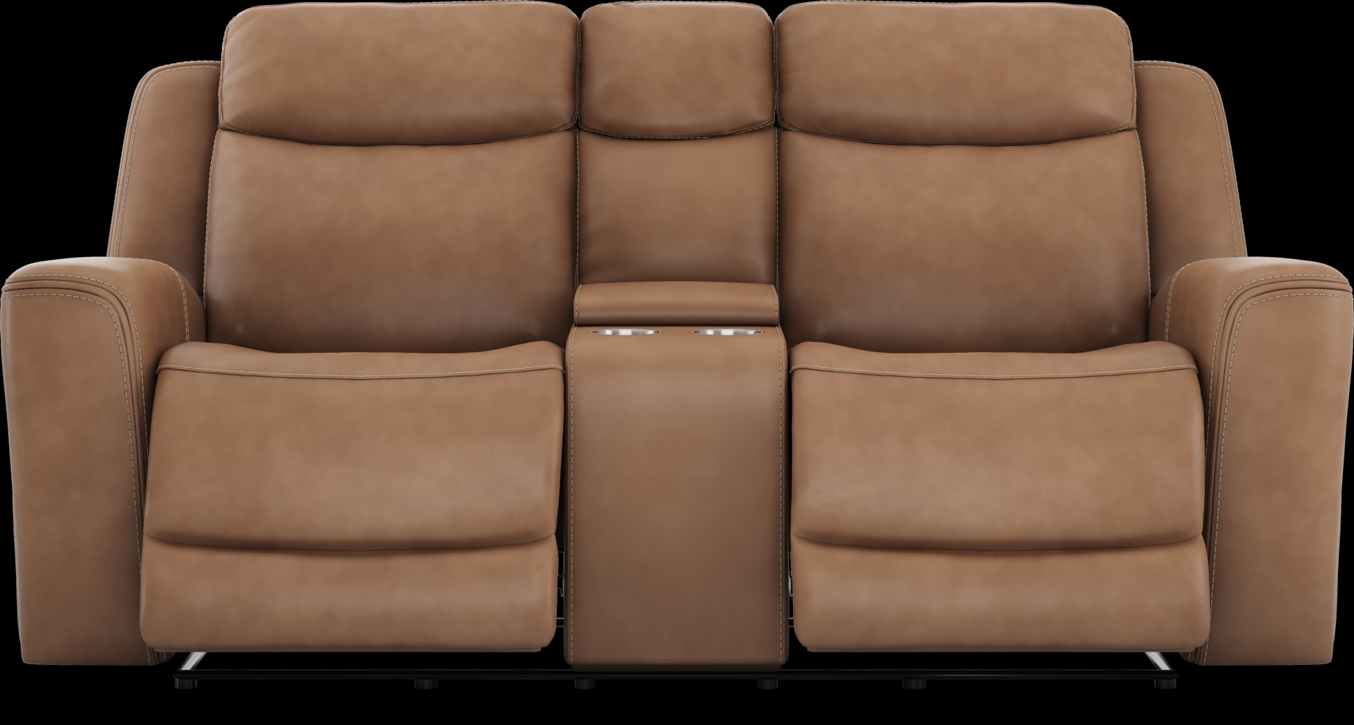 Davidson Caramel Leather 7 Pc Dual Power Reclining Living Room - Thumbnail - Image 10