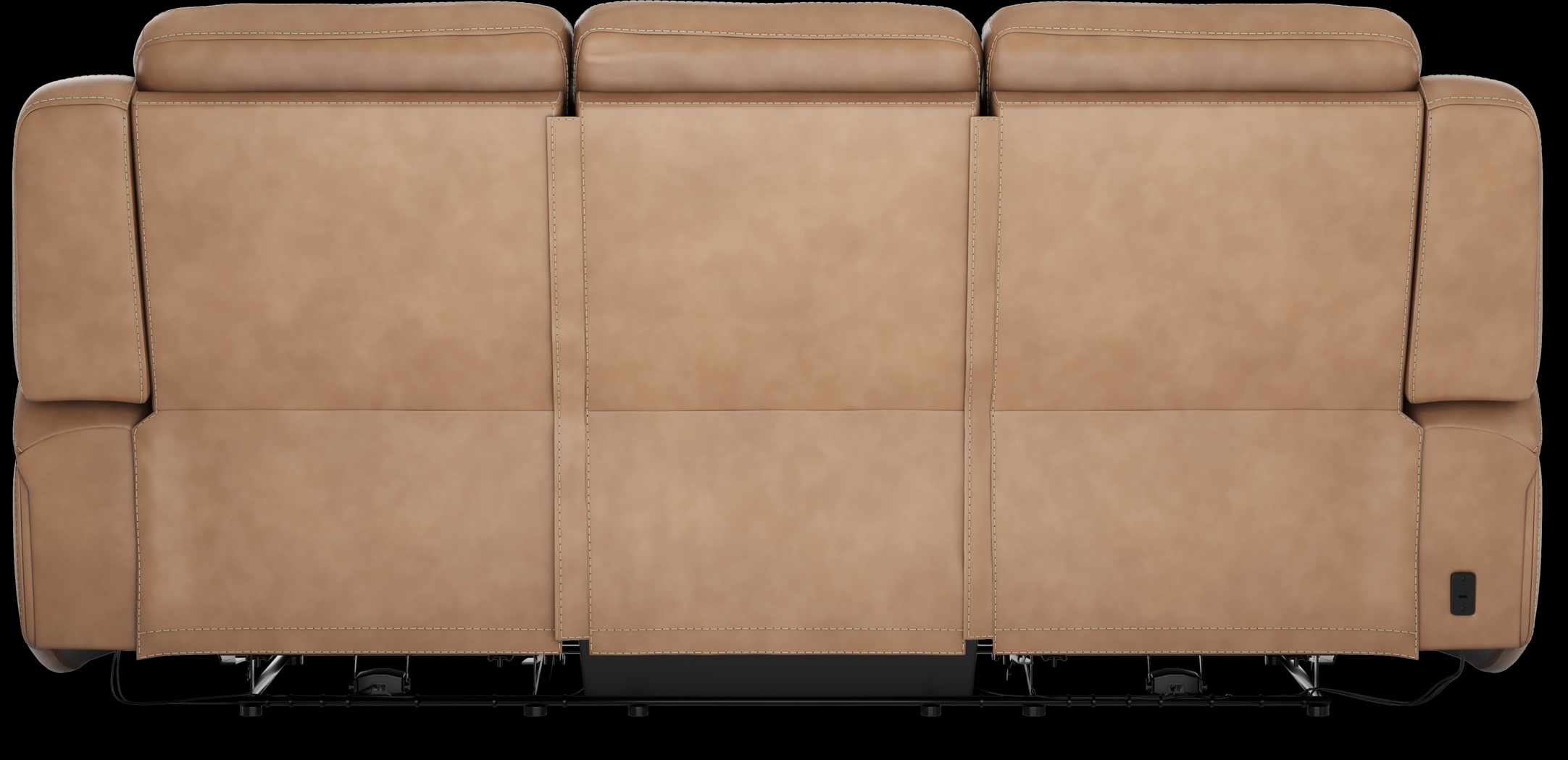 Davidson Caramel Leather 2 Pc Dual Power Reclining Living Room - Thumbnail - Image 4