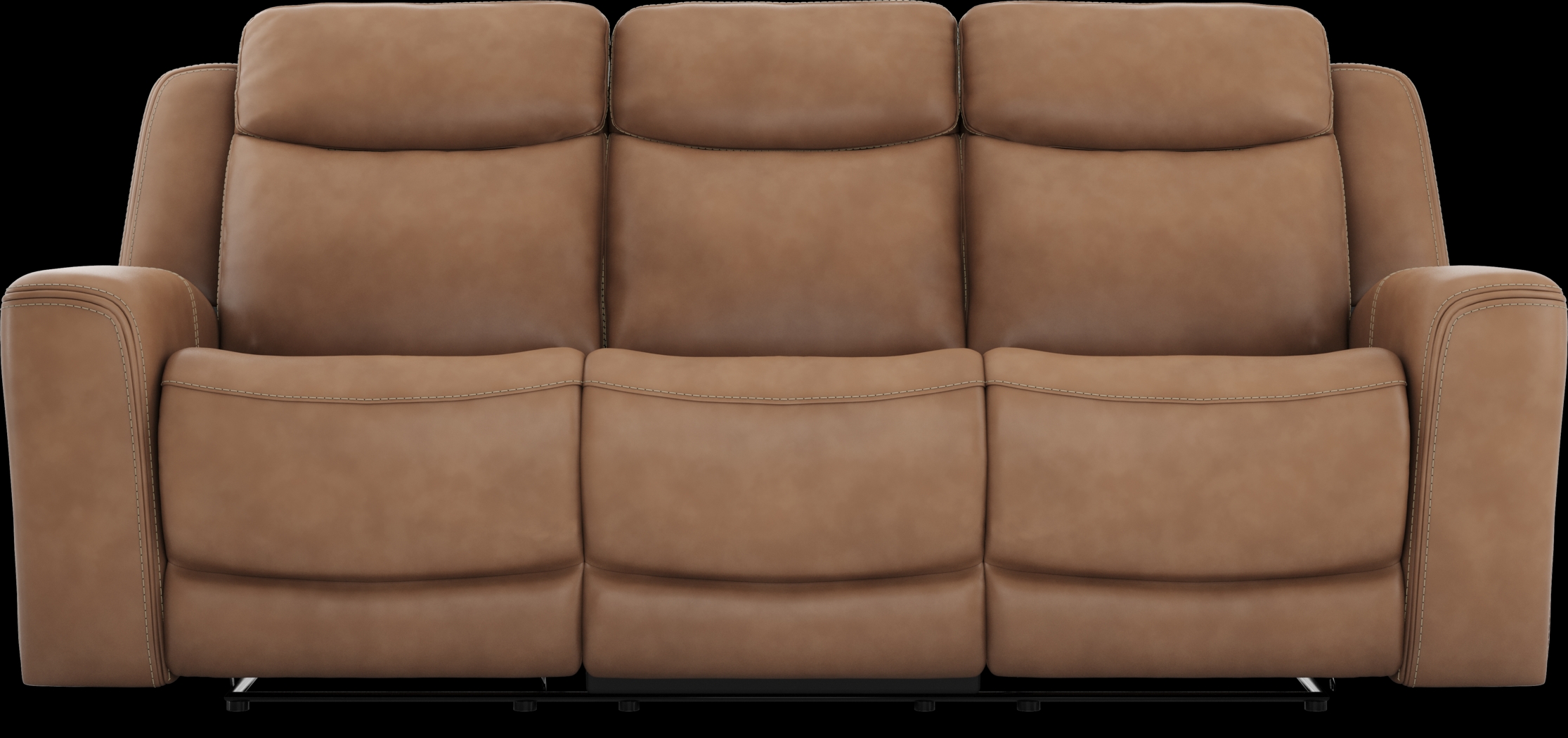Davidson Caramel Leather 7 Pc Dual Power Reclining Living Room - Thumbnail - Image 5