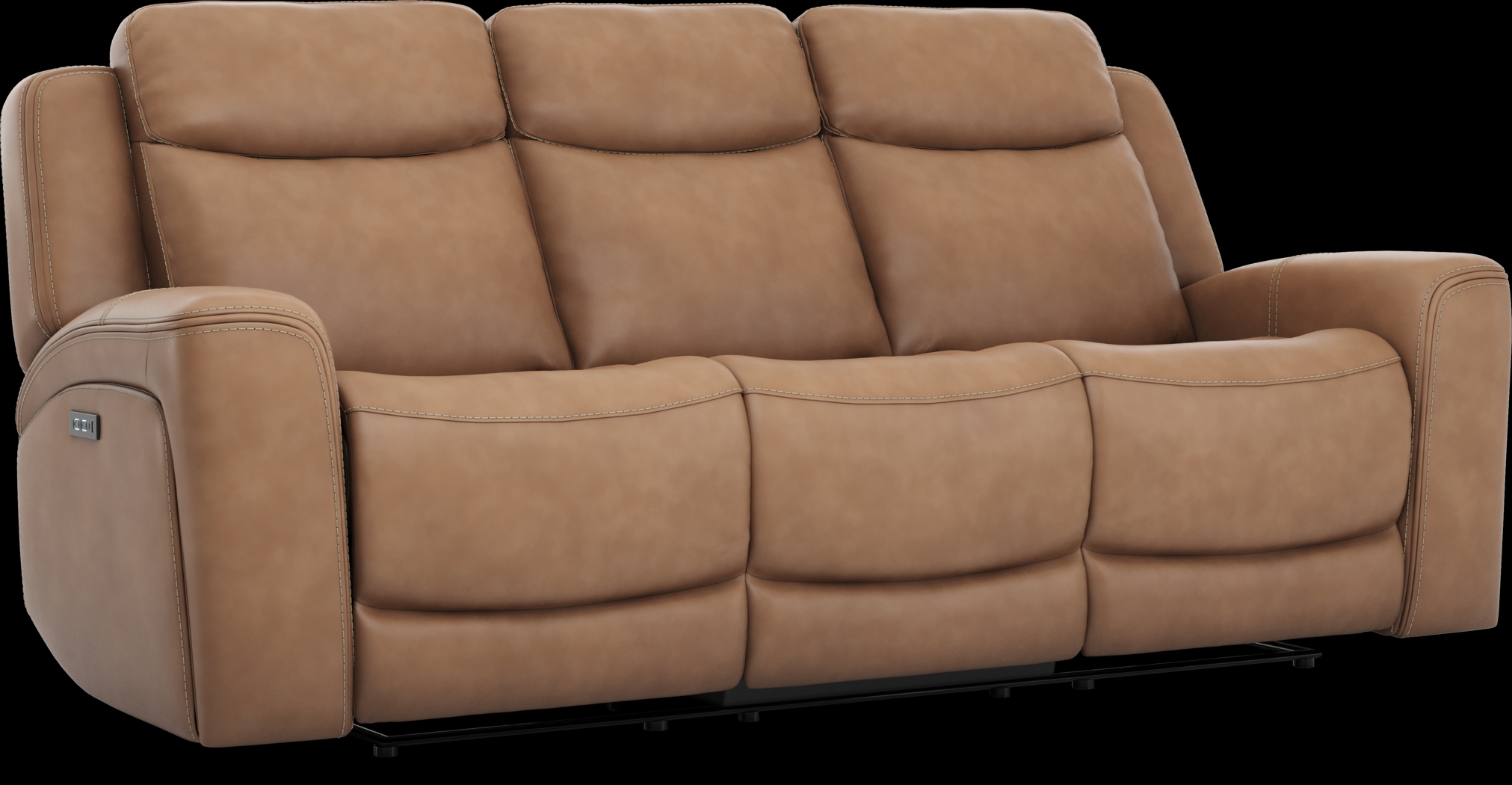 Davidson Caramel Leather 7 Pc Dual Power Reclining Living Room - Thumbnail - Image 6
