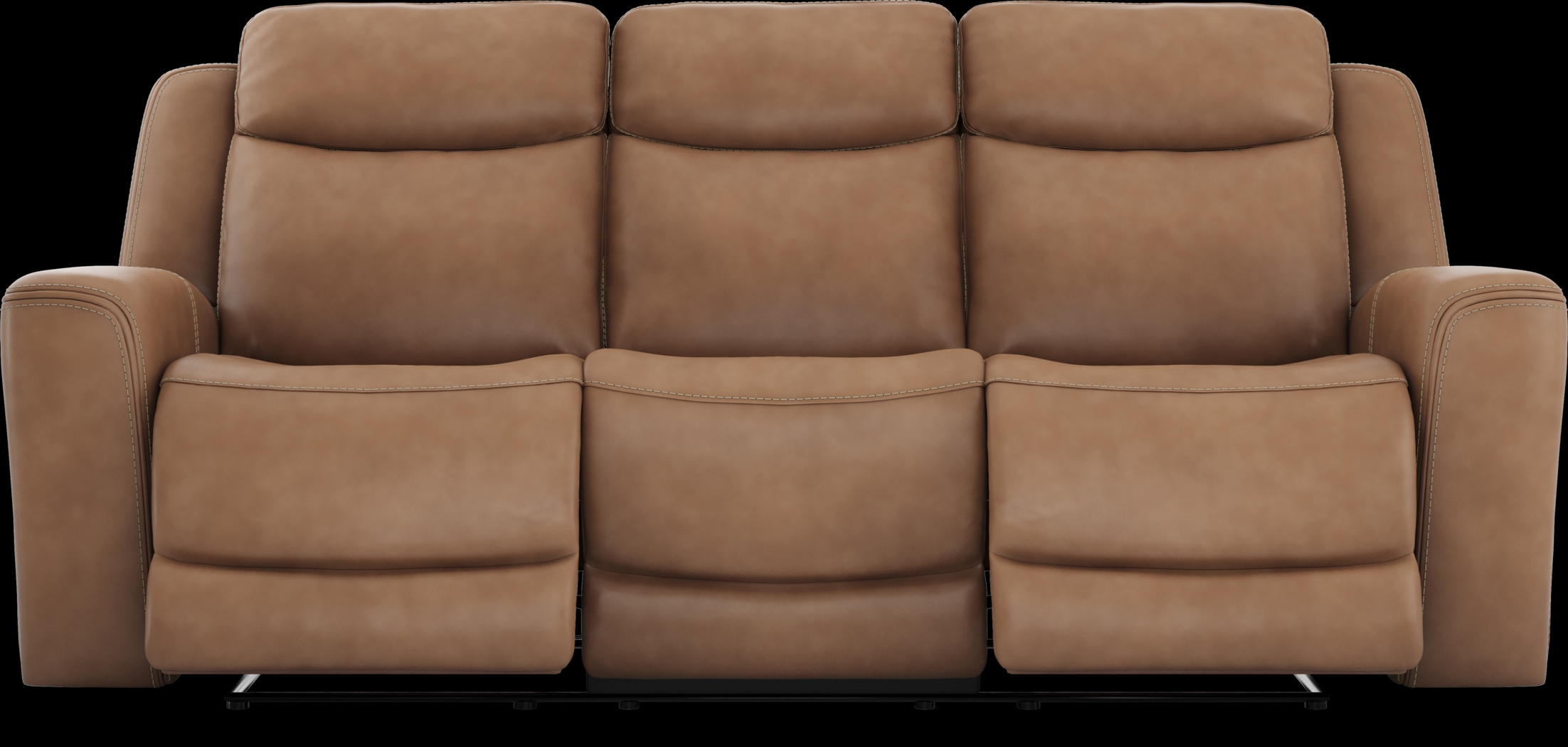 Davidson Caramel Leather 2 Pc Dual Power Reclining Living Room - Thumbnail - Image 2