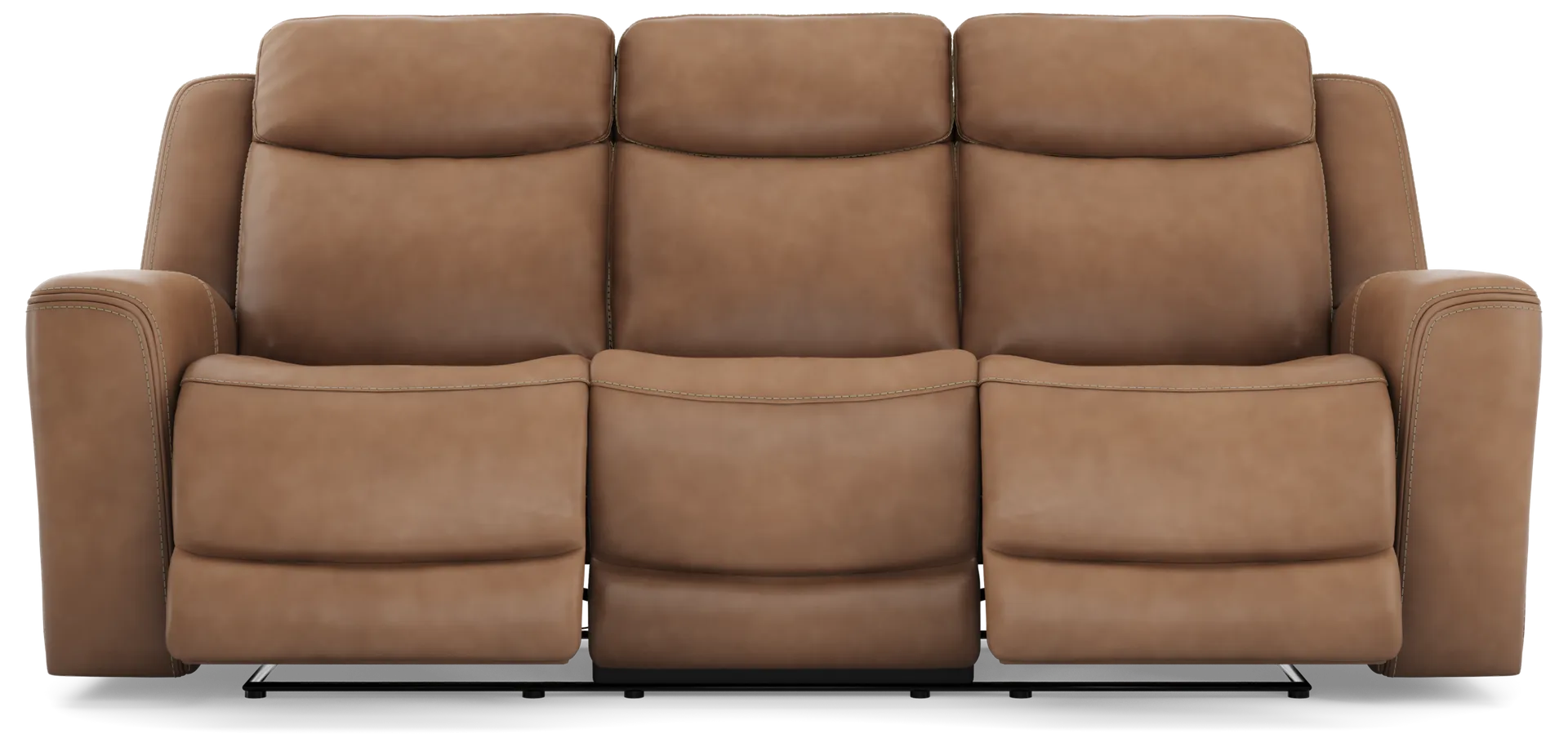caramel dual power reclining sofa