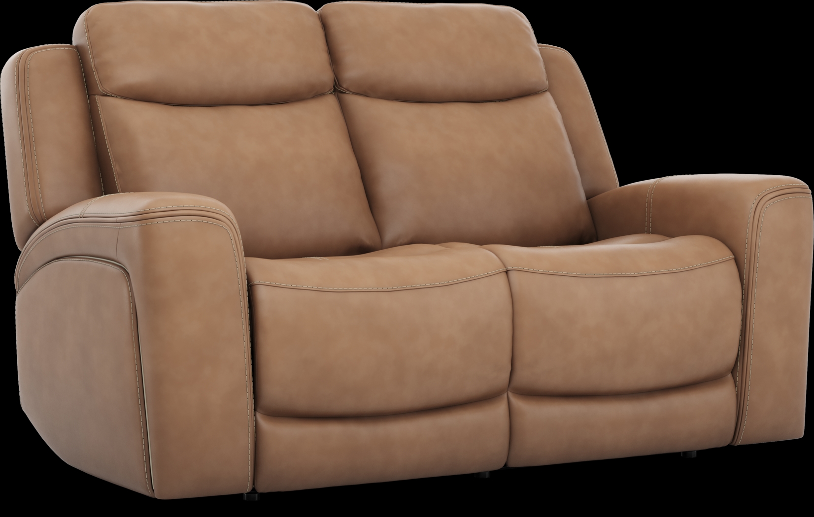 Davidson Caramel Leather Loveseat - Thumbnail - Image 3