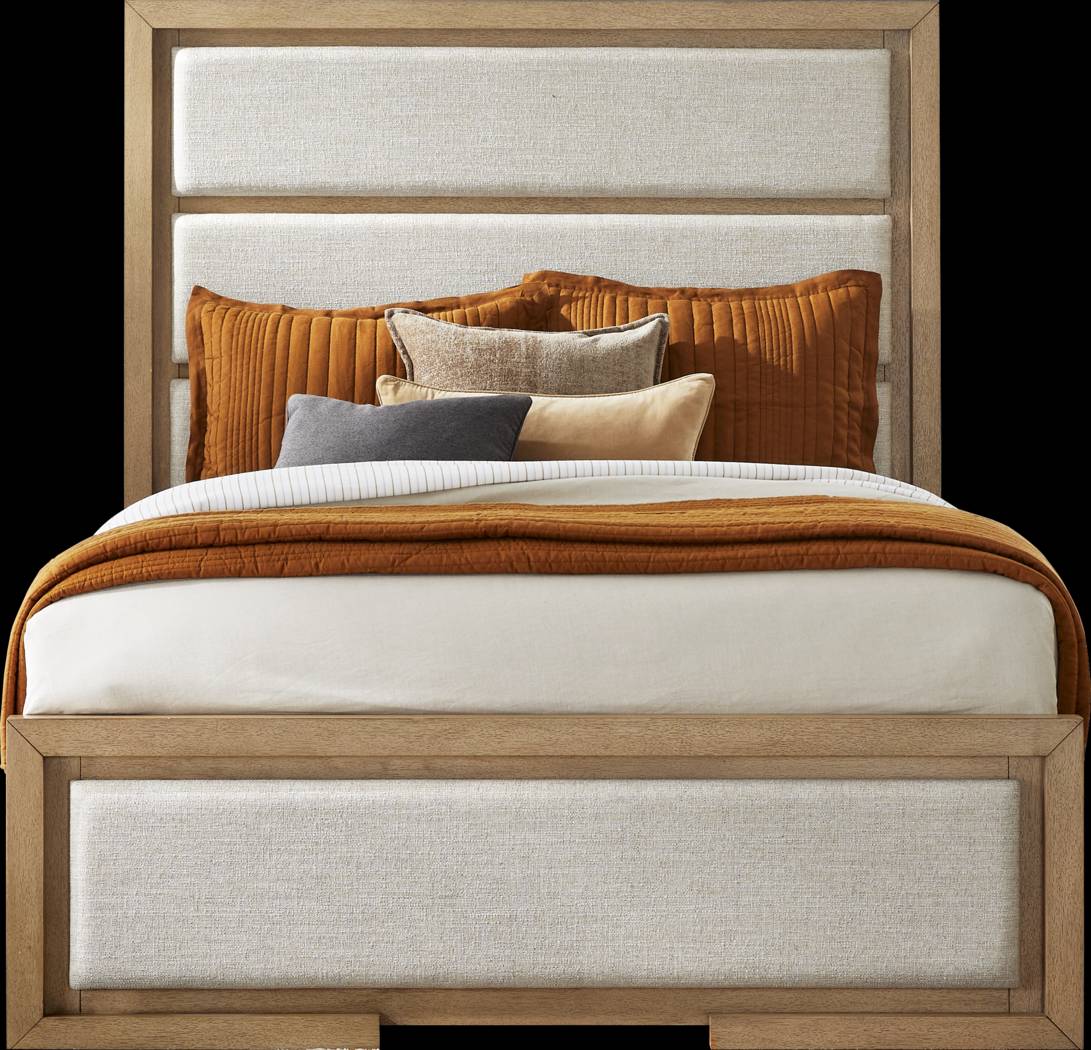 Alpine Lake Light Oak 5 Pc Queen Upholstered Bedroom - Thumbnail - Image 2