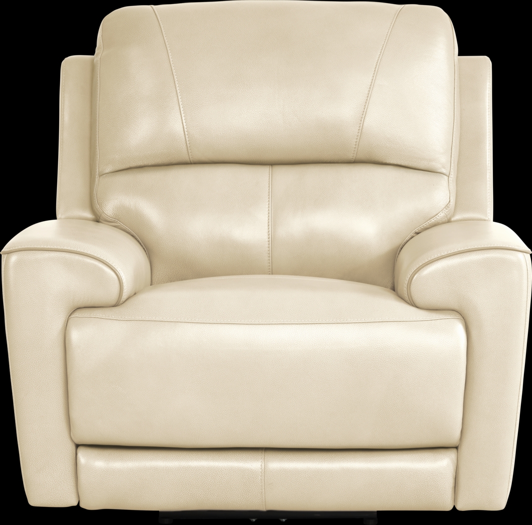 Fremont Almond Leather Dual Power Recliner - Thumbnail - Image 2
