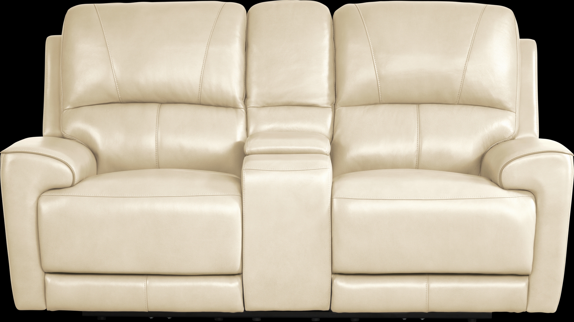 Fremont Almond Leather Dual Power Reclining Console Loveseat - Thumbnail - Image 2