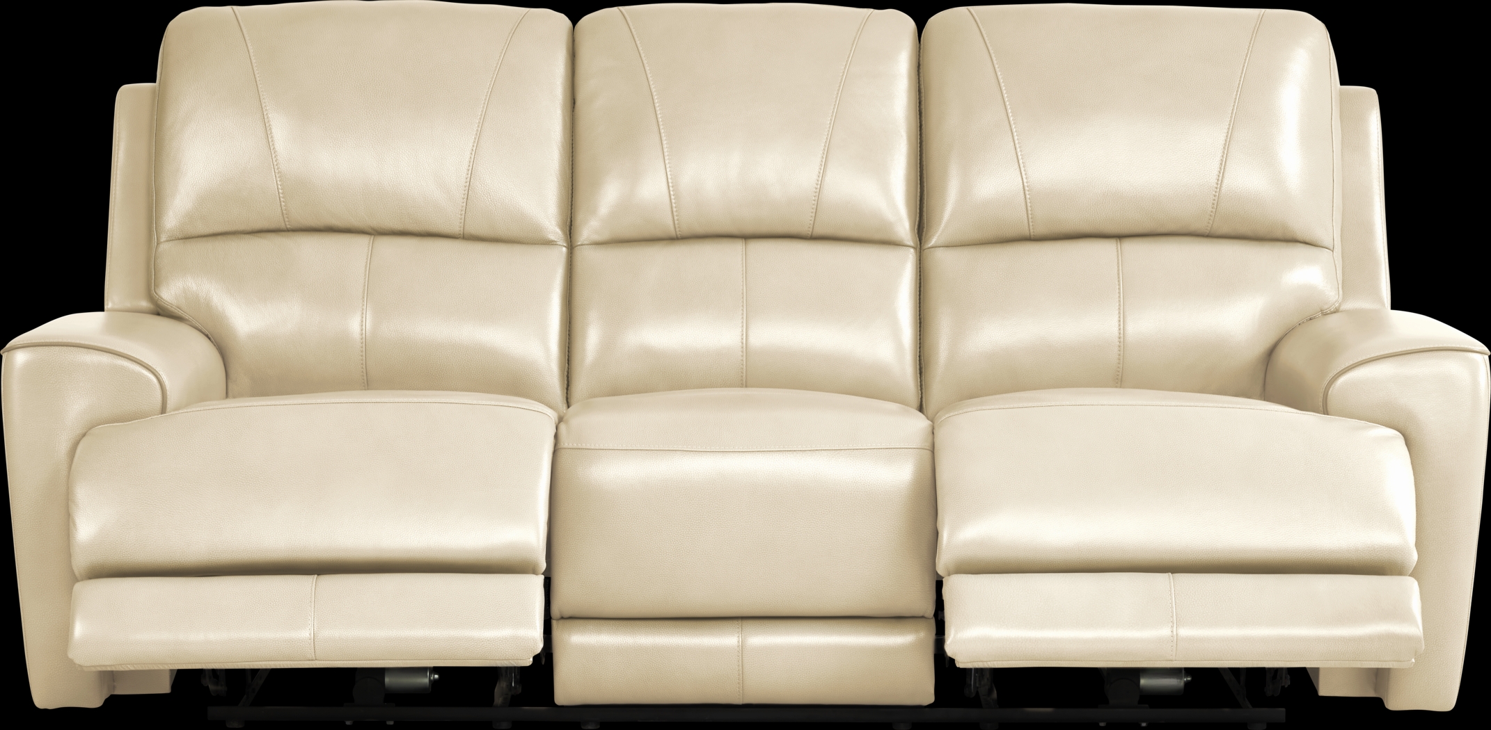 Fremont Almond Leather 5 Pc Dual Power Reclining Living Room - Thumbnail - Image 2