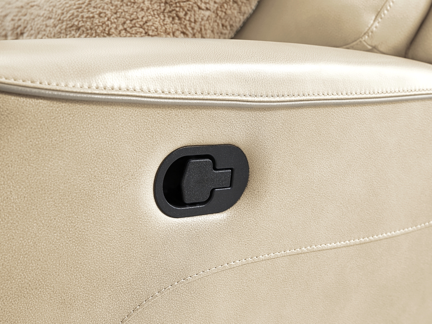 Fremont Almond Leather Reclining Loveseat - Thumbnail - Image 4