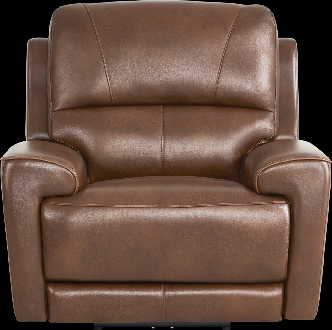 Fremont Brown Leather Dual Power Recliner - Thumbnail - Image 2