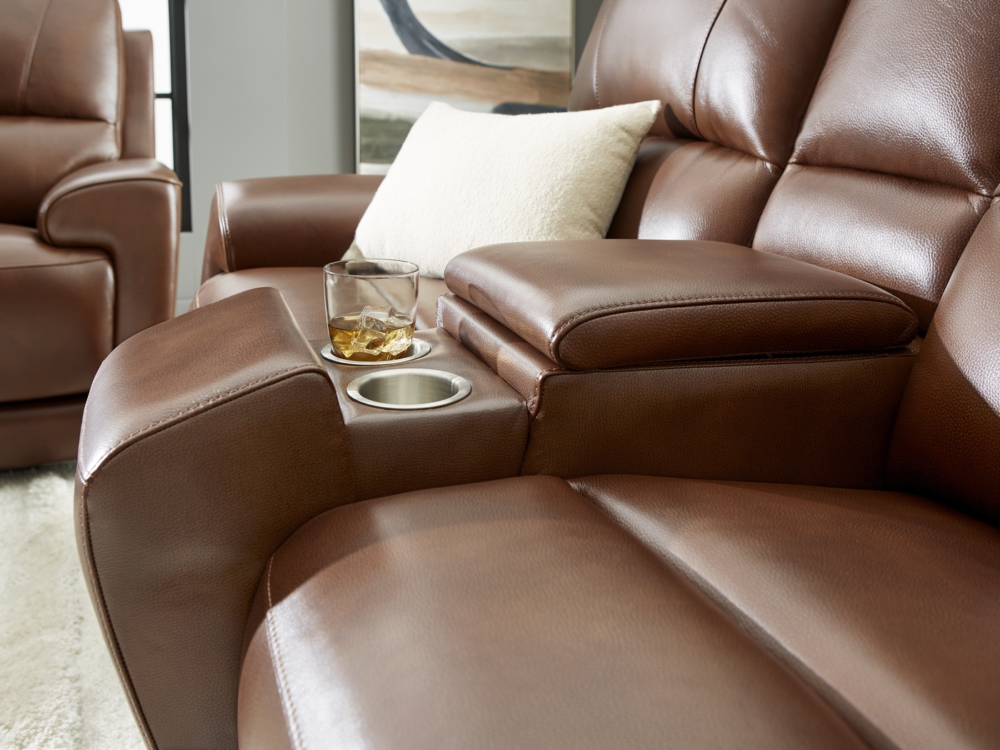 Fremont Brown Leather 2 Pc Dual Power Reclining Living Room - Thumbnail - Image 10