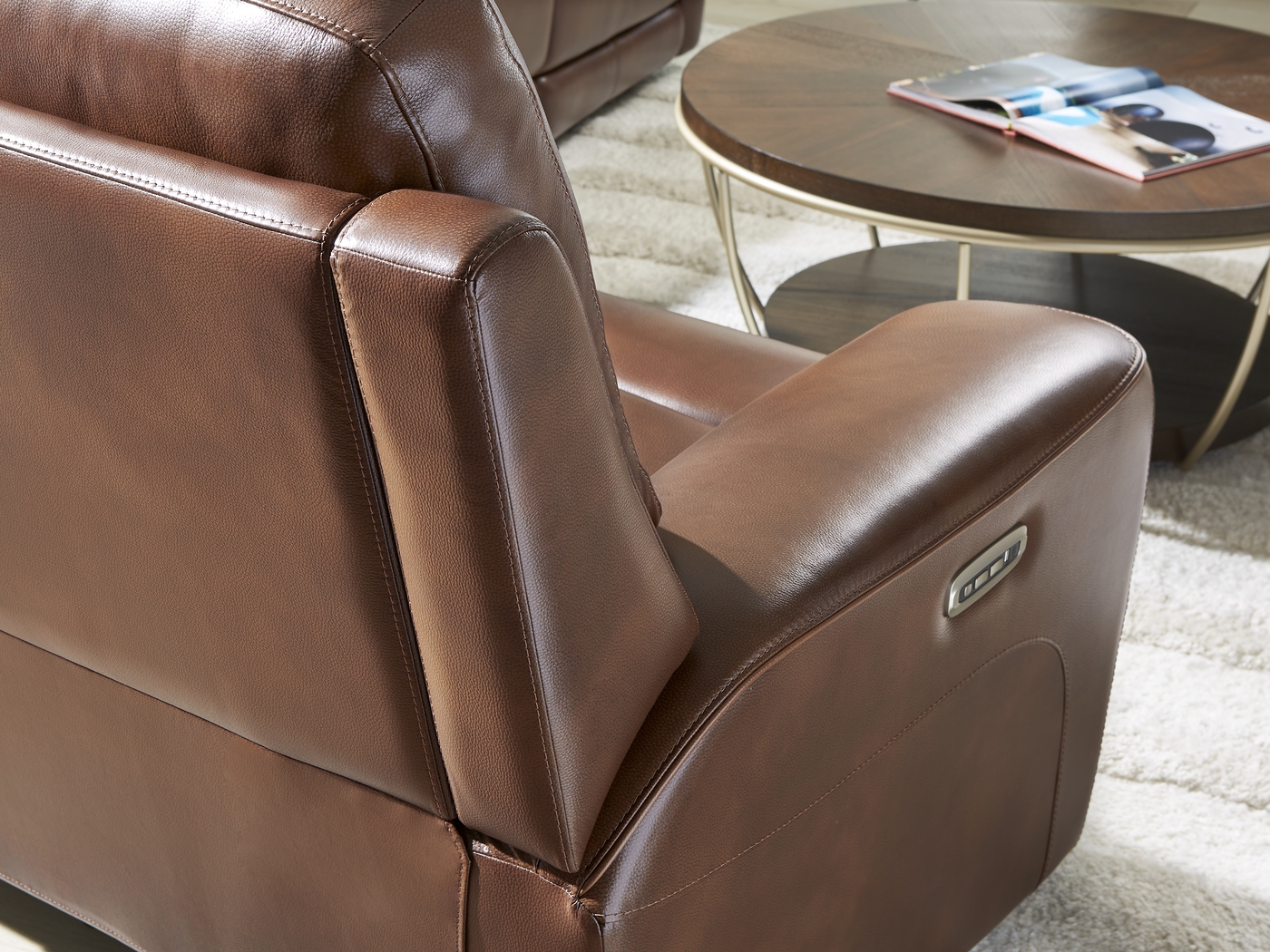 Fremont Brown Leather 2 Pc Dual Power Reclining Living Room - Thumbnail - Image 6