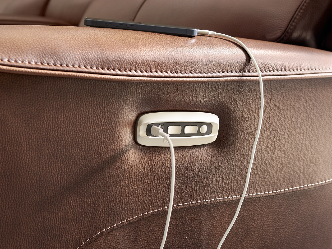 Fremont Brown Leather 2 Pc Dual Power Reclining Living Room - Thumbnail - Image 7