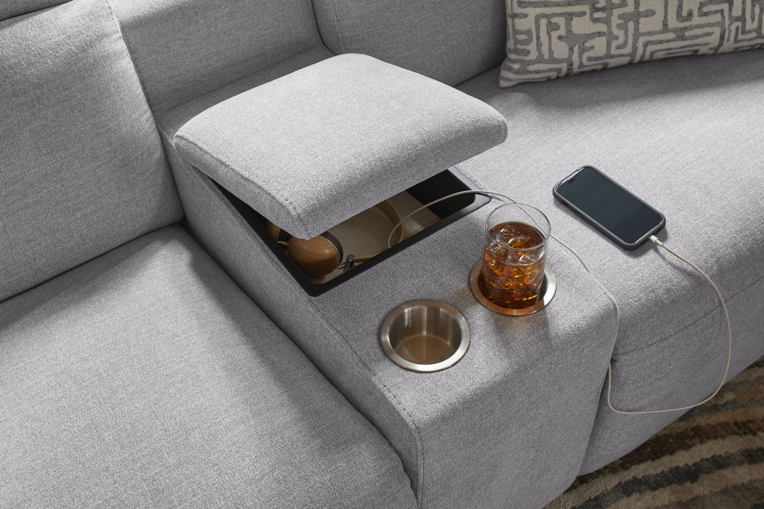 Westlake Light Gray 10 Pc Dual Power Reclining Sectional Living Room - Thumbnail - Image 5