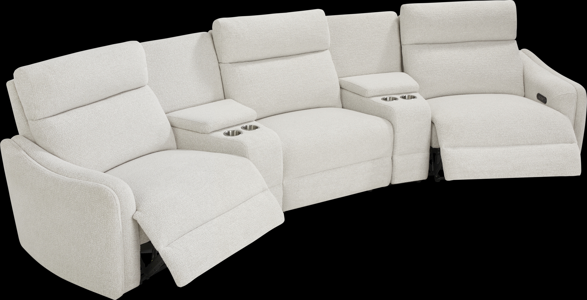 Yountville White 10 Pc Dual Power Reclining Sectional Living Room - Thumbnail - Image 7
