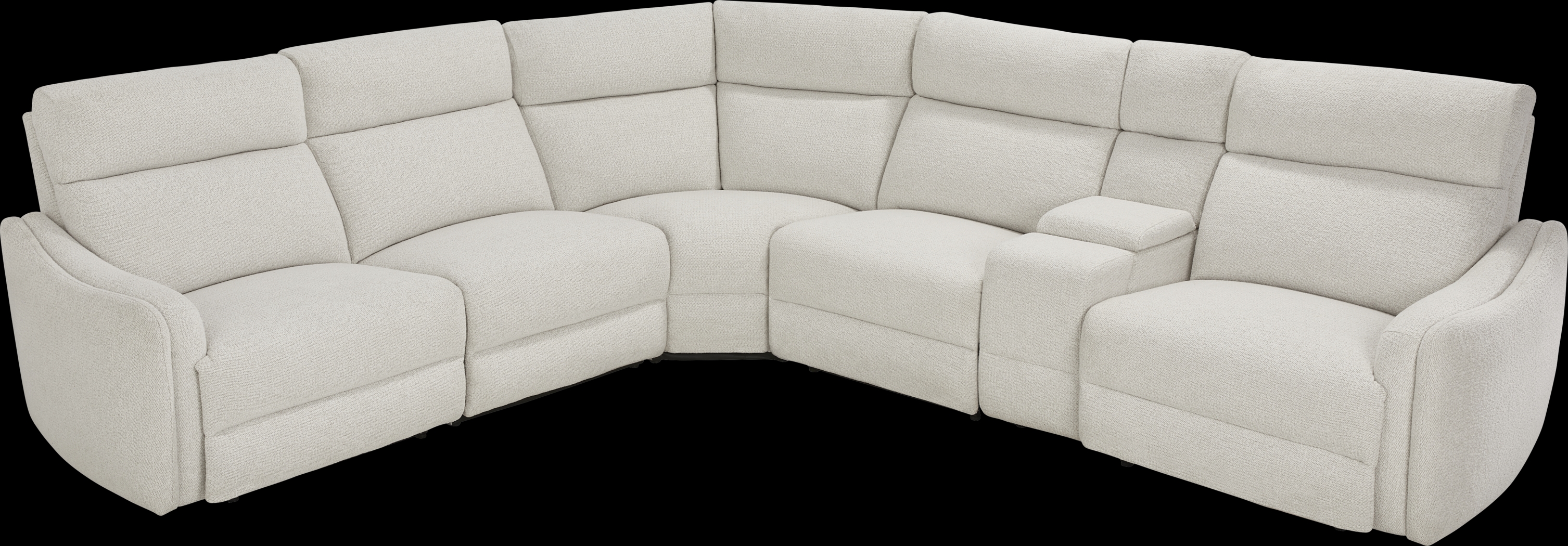 Yountville White 6 Pc Dual Power Reclining Sectional - Thumbnail - Image 3