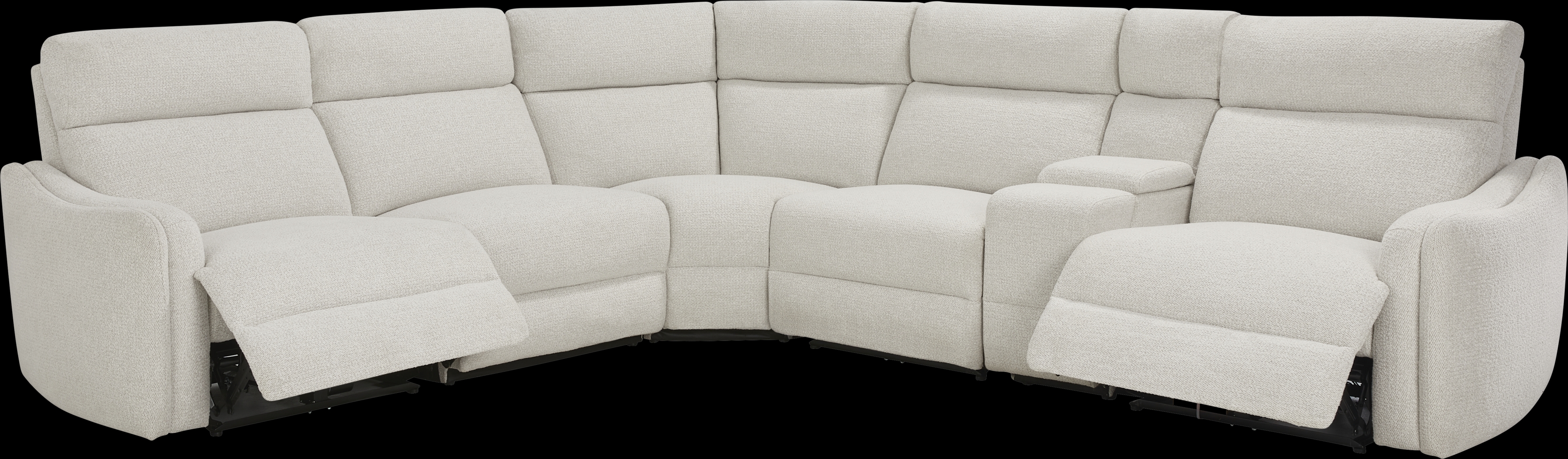 Yountville White 6 Pc Dual Power Reclining Sectional - Thumbnail - Image 4