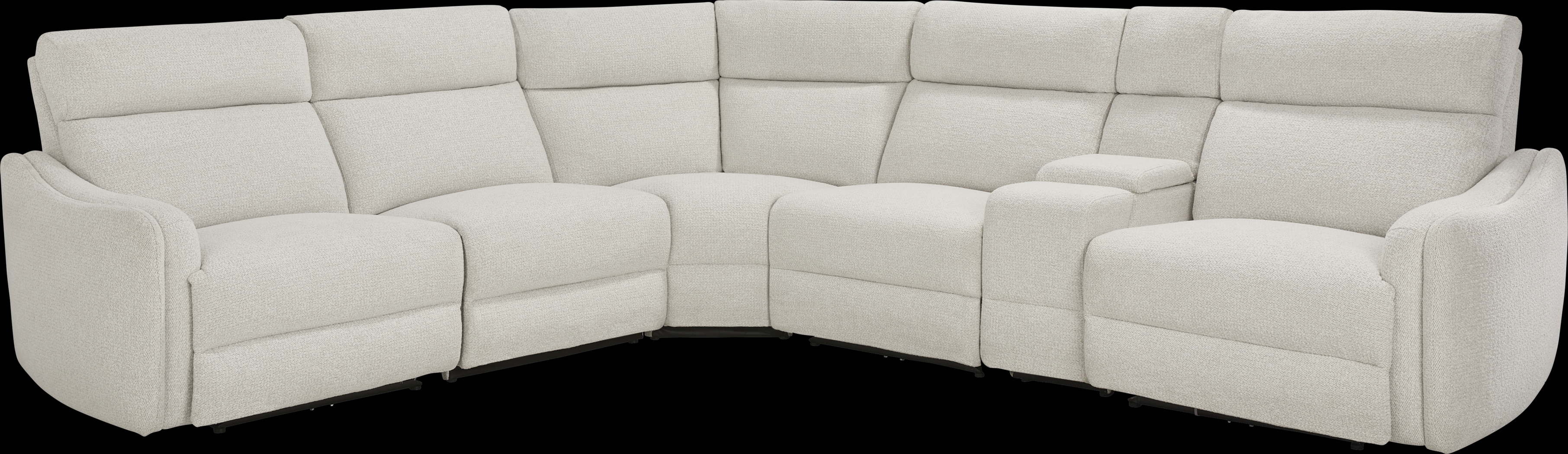 Yountville White 6 Pc Dual Power Reclining Sectional - Thumbnail - Image 1