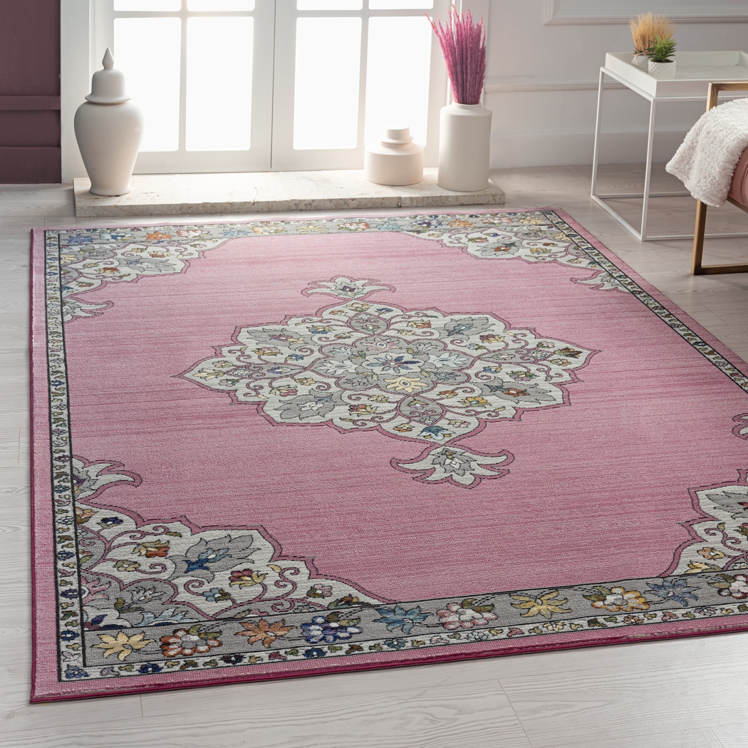 Drewellan Pink 5' x 7'6 Rug - Thumbnail - Image 2