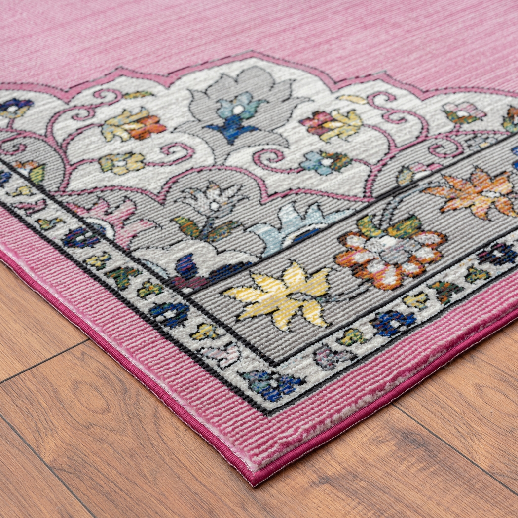 Drewellan Pink 7'6 x 9'6 Rug - Thumbnail - Image 6