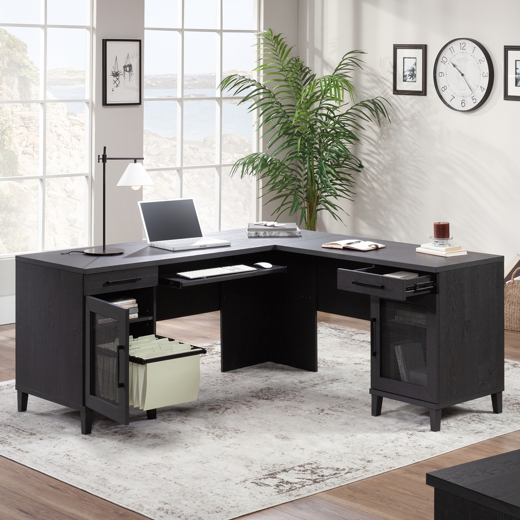 Drogheda Black L-Desk - Thumbnail - Image 2