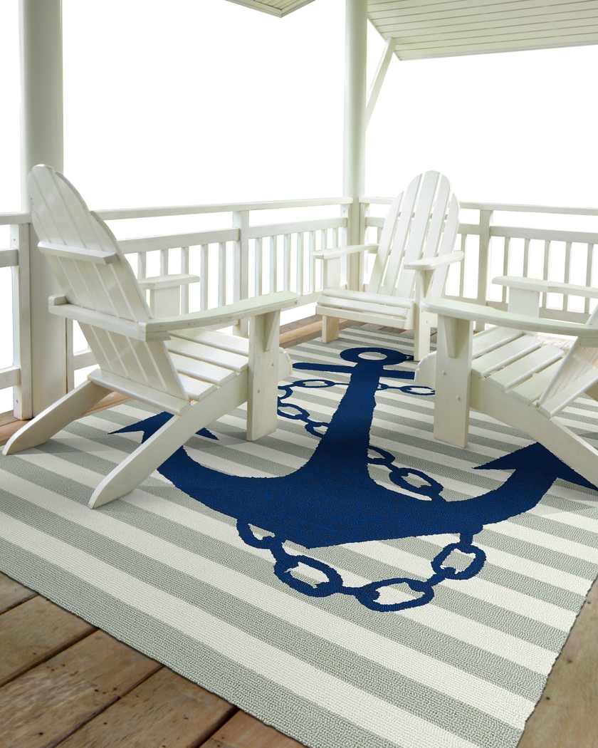 Drop Anchor Green 7'6 x 9' Indoor/Outdoor Rug - Thumbnail - Image 2