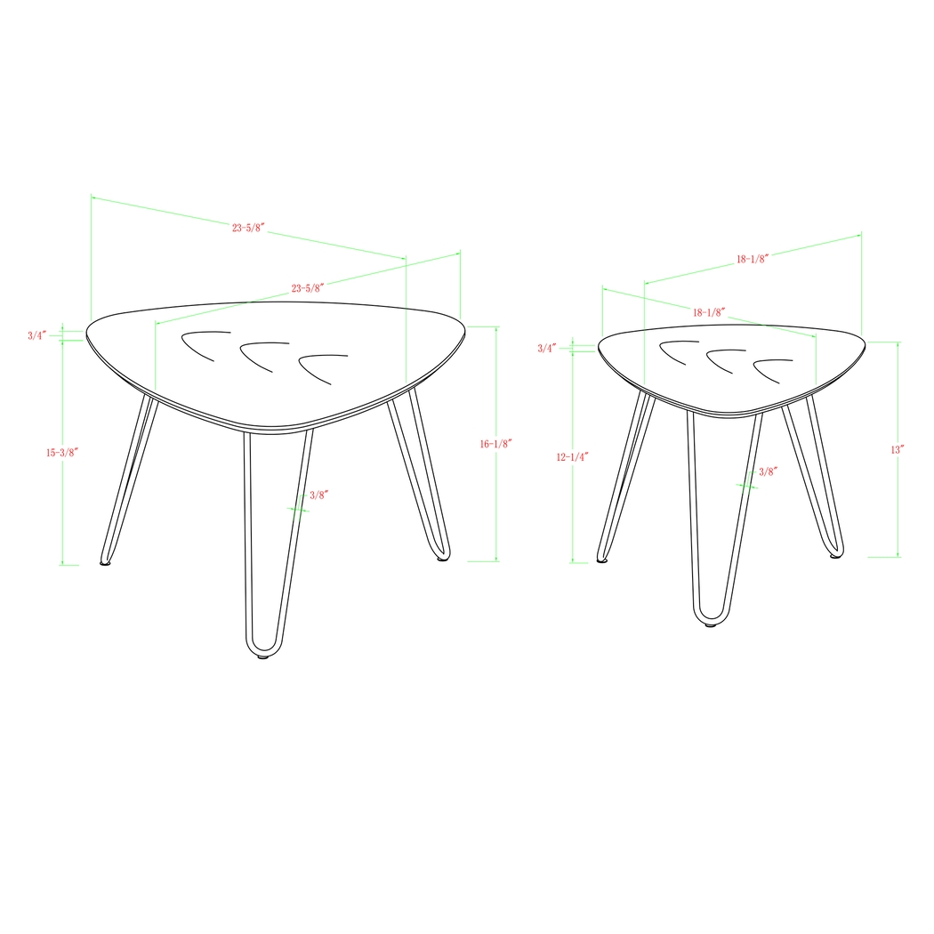 Druelle Walnut Nesting Tables, Set of 2 - Thumbnail - Image 3