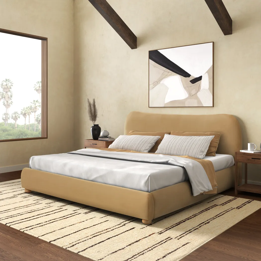 Drukma Light Brown King Bed - Thumbnail - Image 3