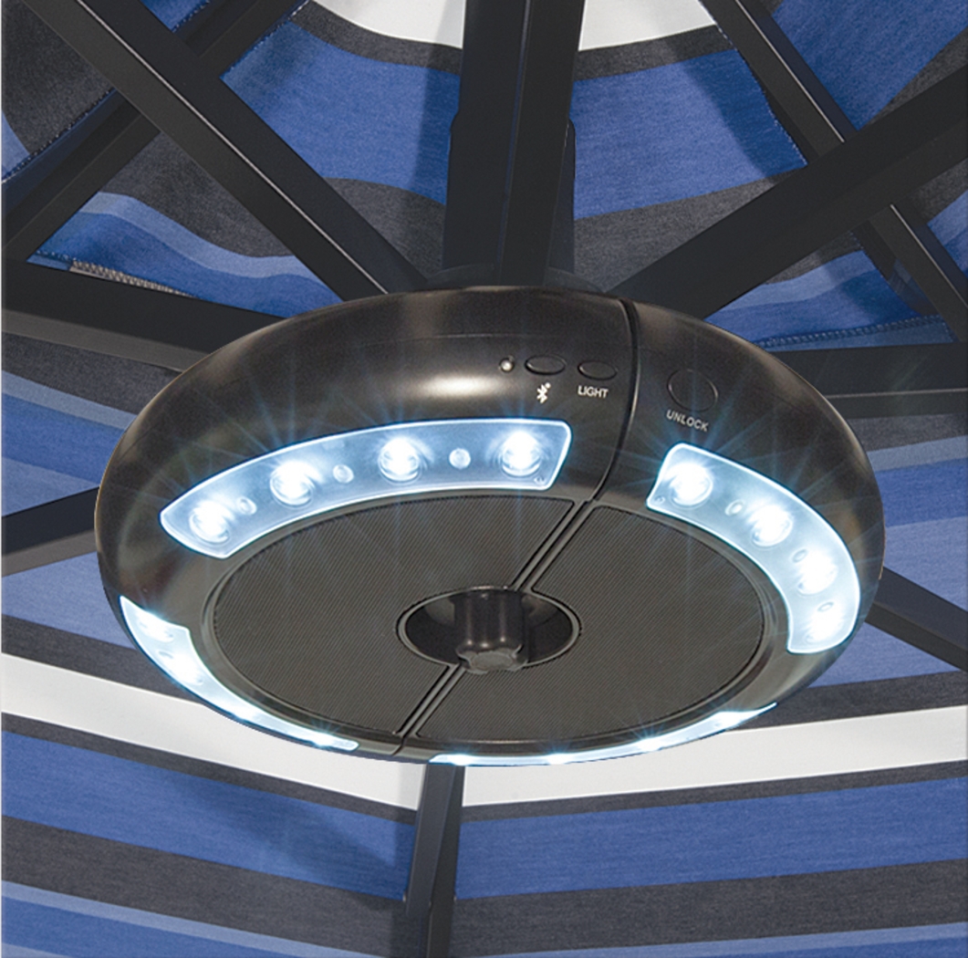 Drumlin Luna Bronze Outdoor Umbrella Light with Bluetooth Speaker - Thumbnail - Image 2
