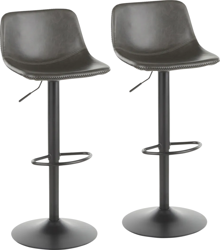 Dryades Gray Adjustable Barstool, Set of 2 - Thumbnail - Image 1