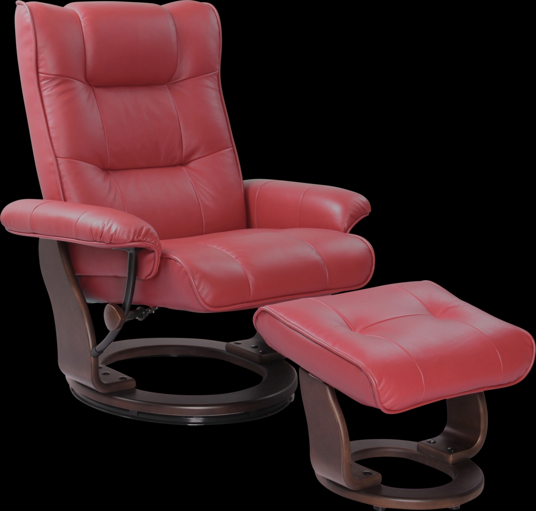 Drymon Scarlet Recliner & Ottoman - Thumbnail - Image 1
