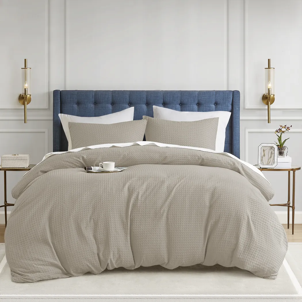 Drysdalea Beige King/California King 3 Pc Duvet Set - Thumbnail - Image 4