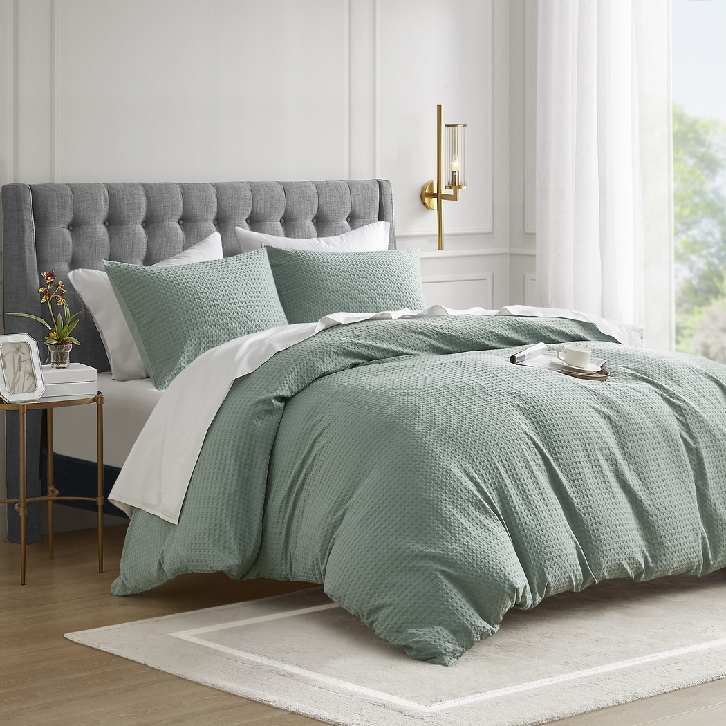 Drysdalea Green Full/Queen 3 Pc Duvet Set - Thumbnail - Image 2