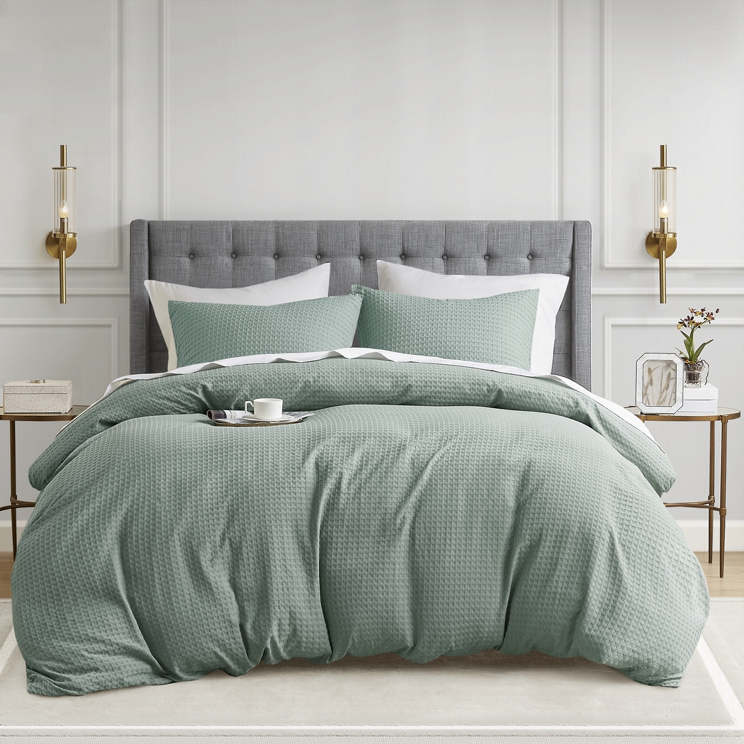 Drysdalea Green Full/Queen 3 Pc Duvet Set - Thumbnail - Image 4