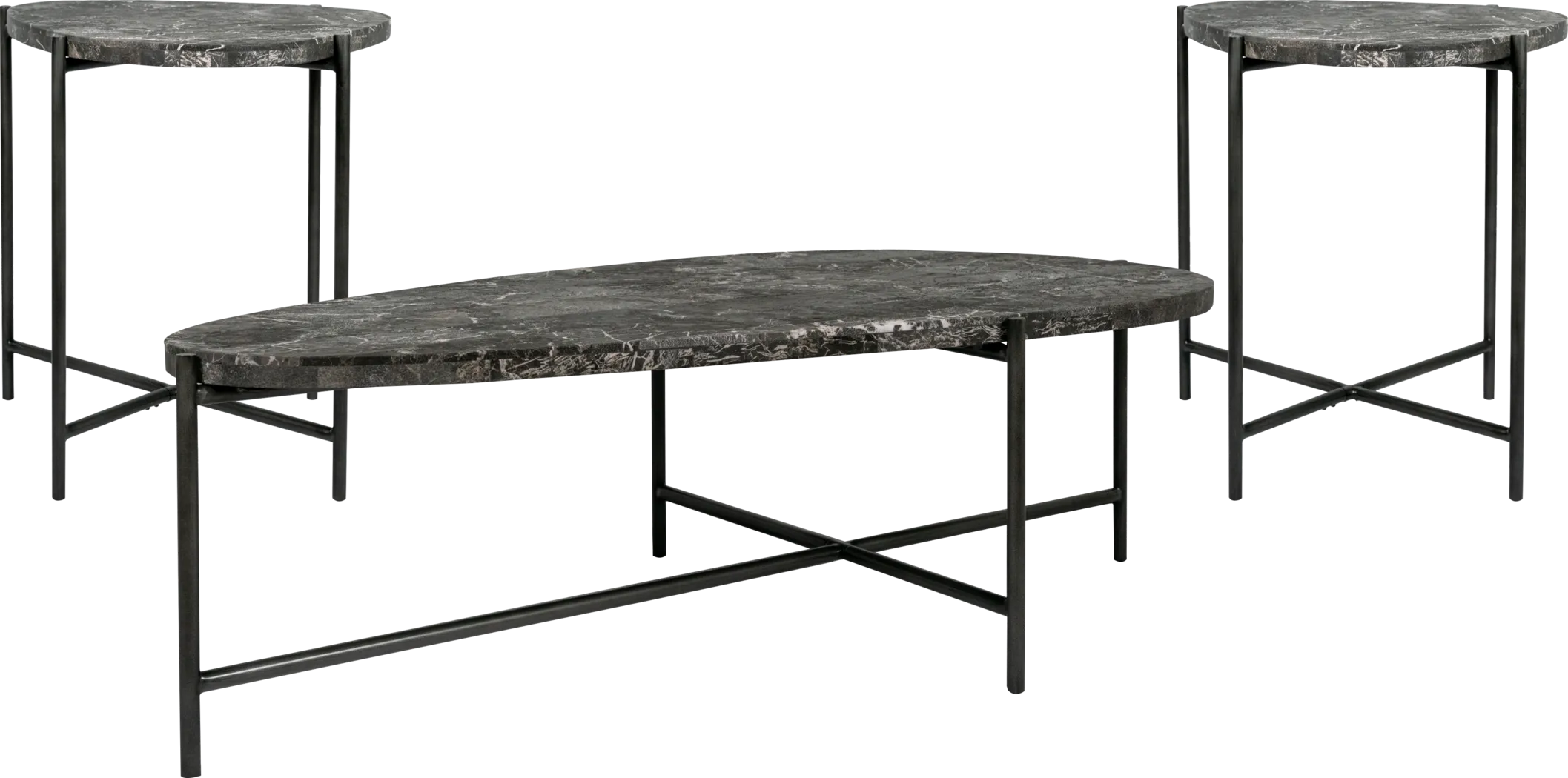 Duality Black 3 Pc Table Set - Thumbnail - Image 1