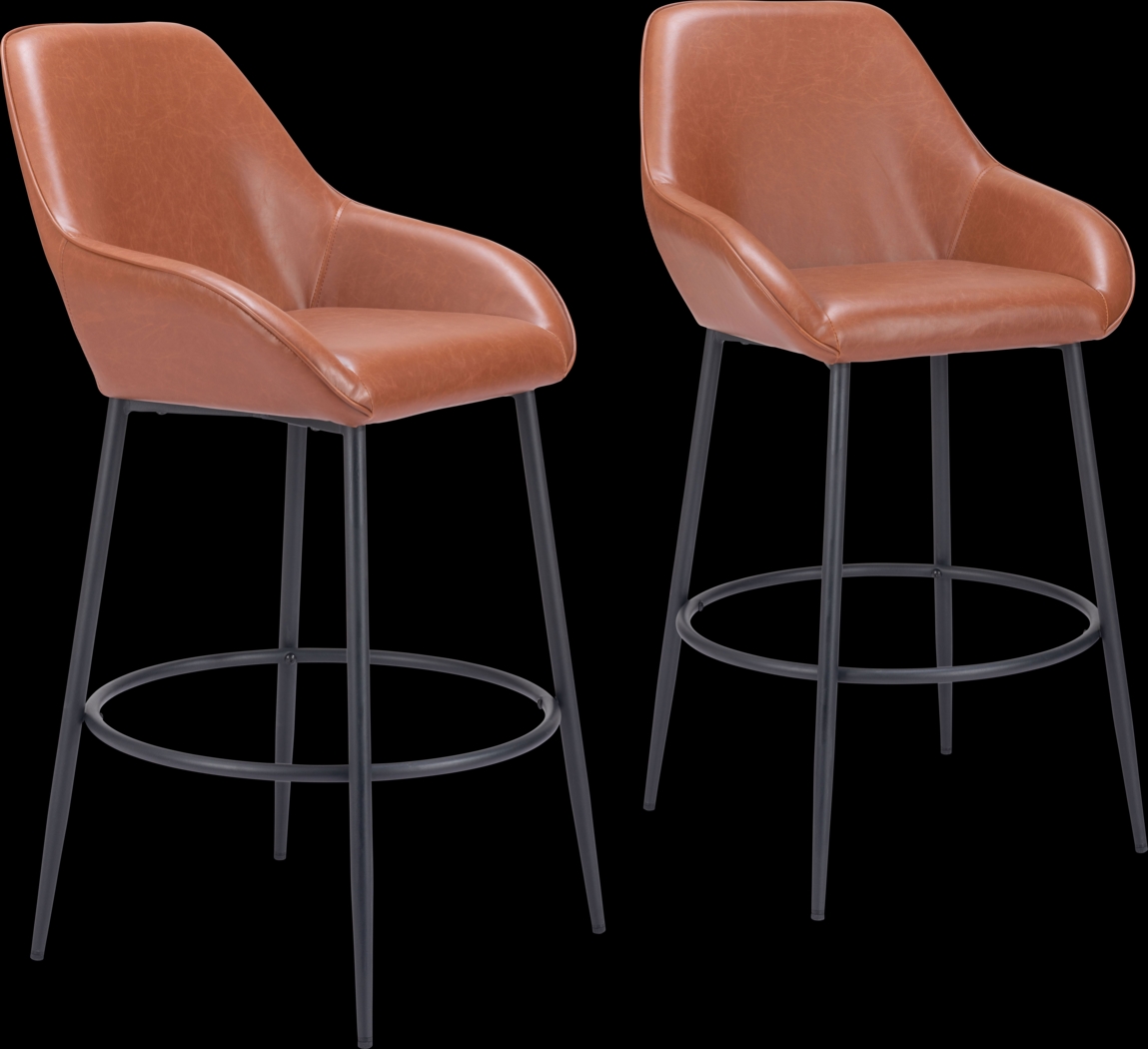 Dubellette Brown Barstool, Set of 2 - Thumbnail - Image 1