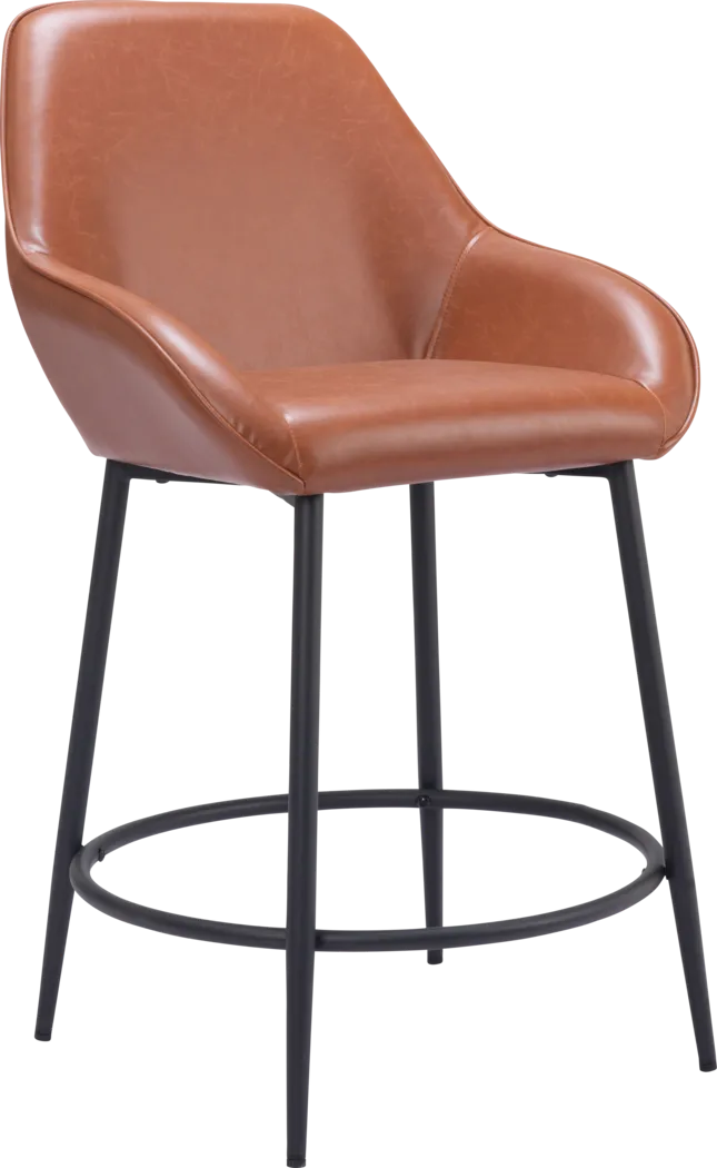 Dubellette Brown Counter Height Stool, Set of 2 - Thumbnail - Image 2