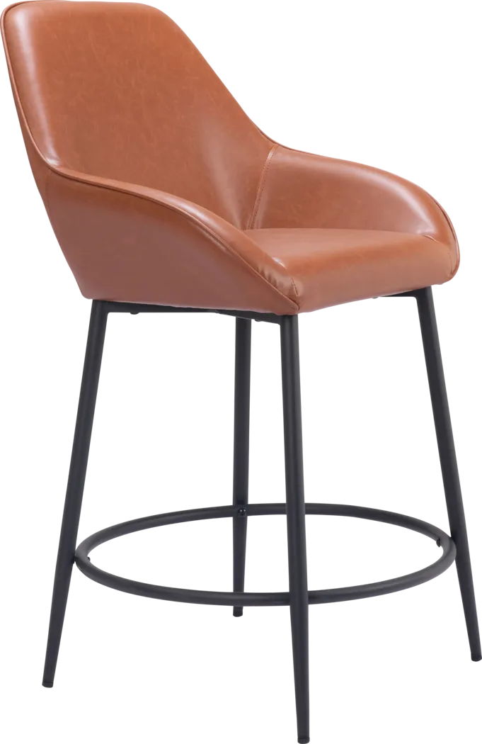 Dubellette Brown Counter Height Stool, Set of 2 - Thumbnail - Image 3