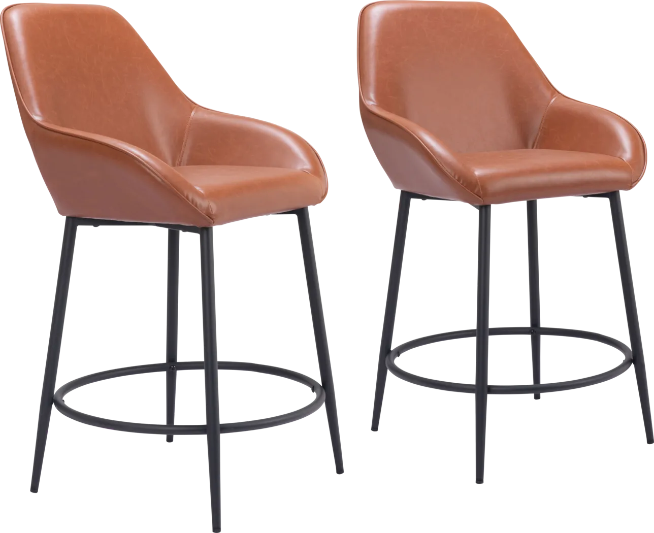 Dubellette Brown Counter Height Stool, Set of 2 - Thumbnail - Image 1