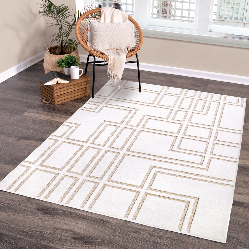 Dubuge White 5'2 x 7'6 Rug - Thumbnail - Image 8