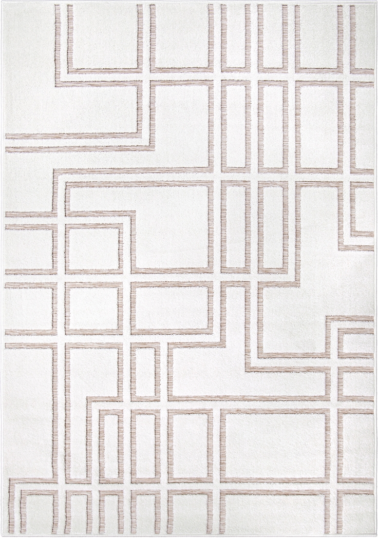 Dubuge White 5'2 x 7'6 Rug - Thumbnail - Image 1