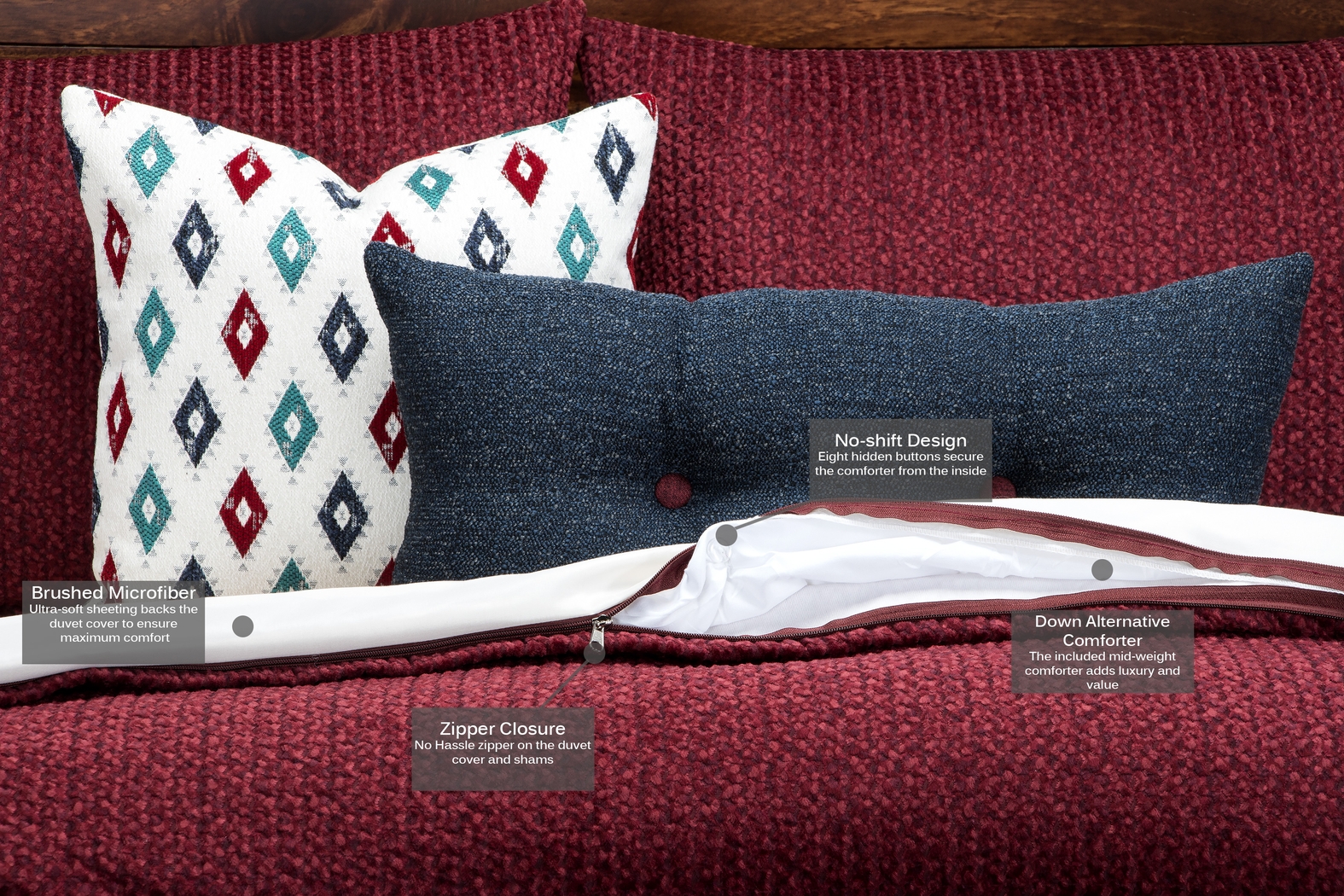 Duff Bridge Red 12 Pc King Duvet - Thumbnail - Image 2