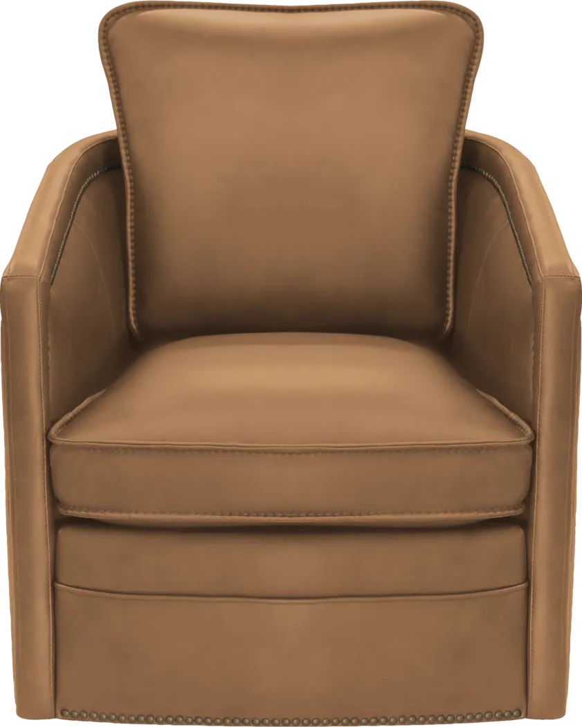Duke Saddle Leather Swivel Chair - Image 2