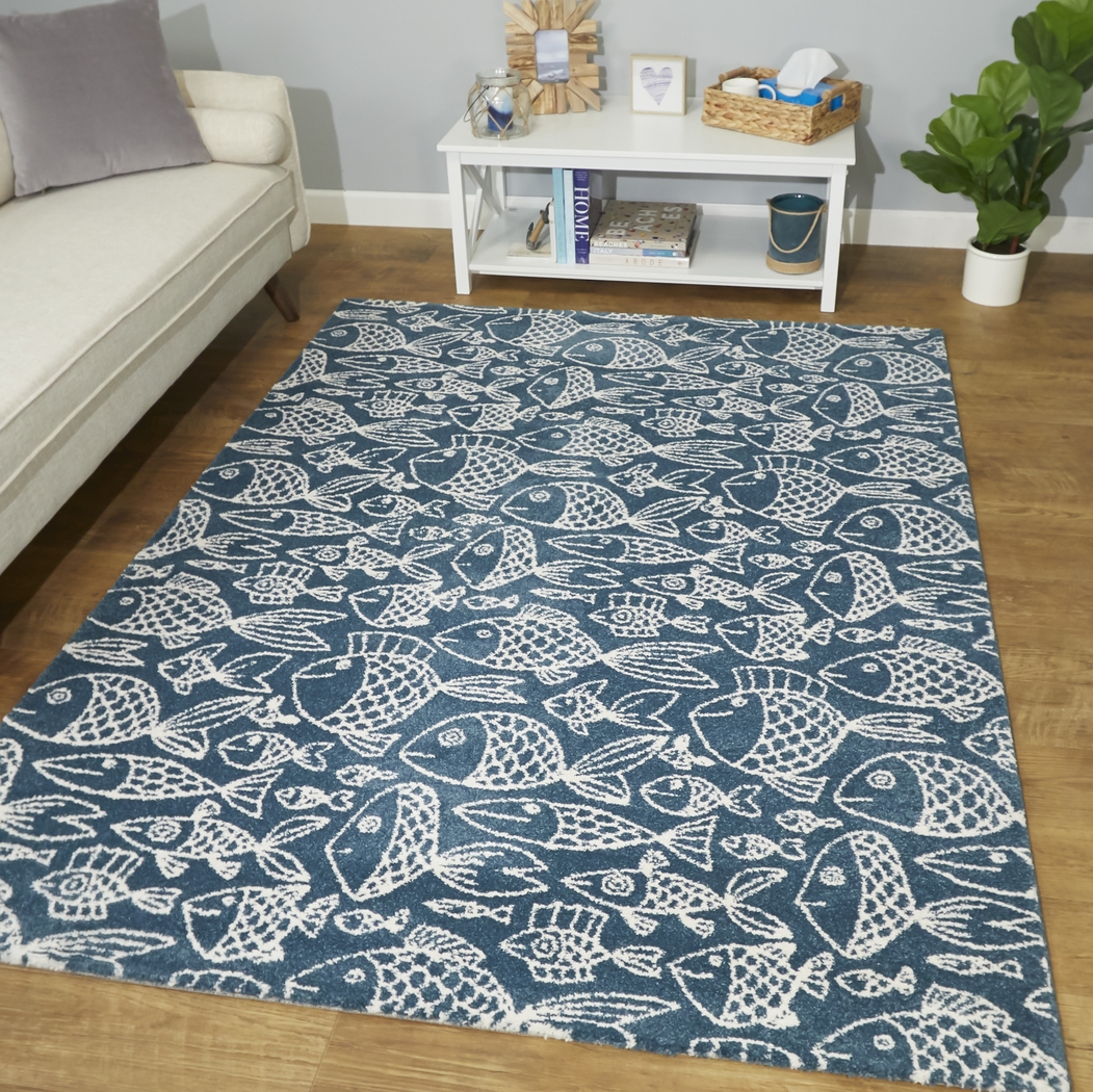 Dulaine Blue 7'10 x 10' Rug - Thumbnail - Image 2