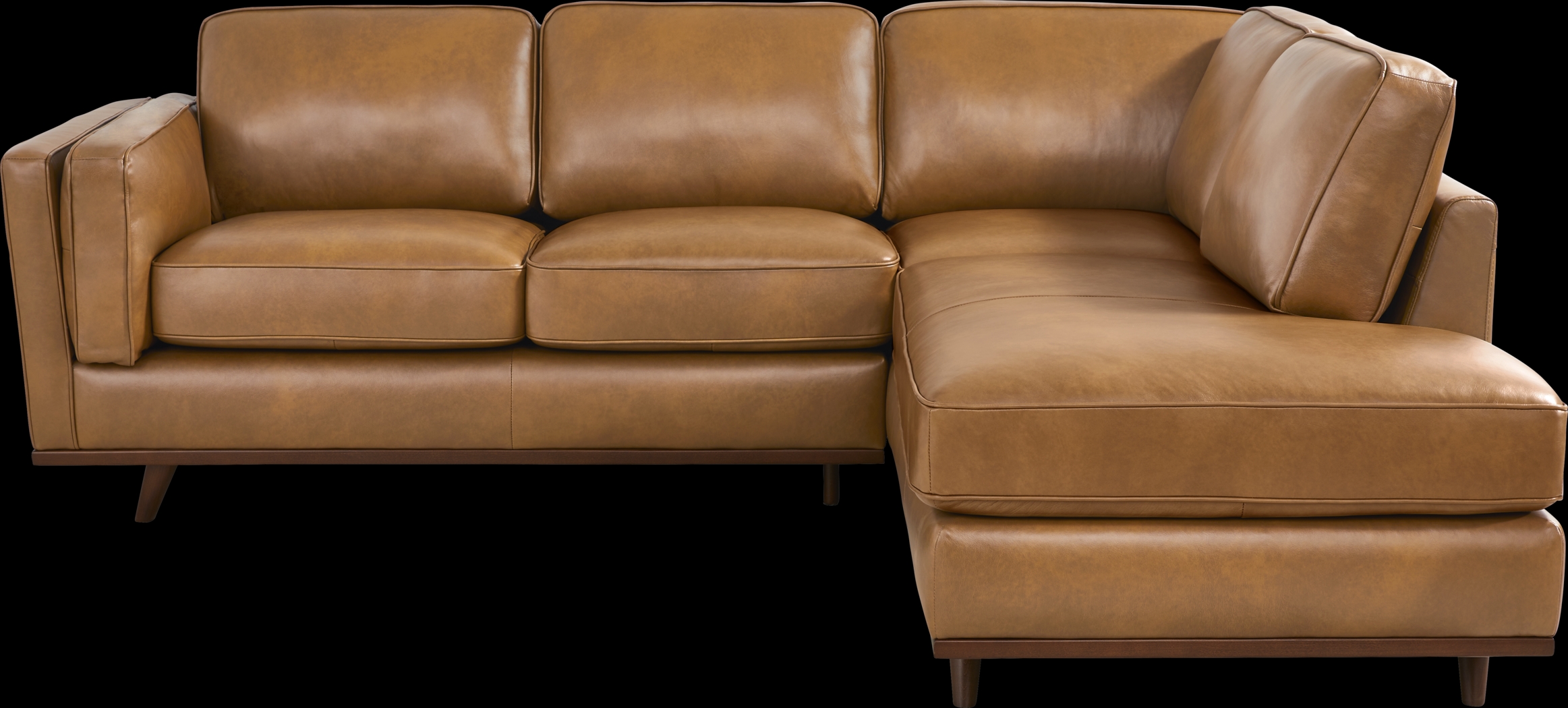 Duluth Caramel Leather 6 Pc Sectional Living Room - Thumbnail - Image 2